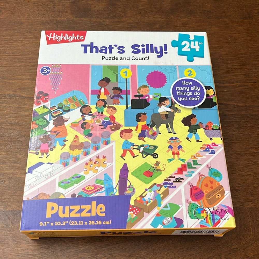 Highlights That’s Silly Puzzle and Count! 24 Piece Kid Puzzle, Brand New Puzzle